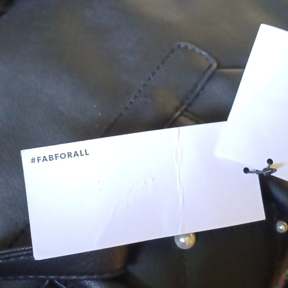 NWT Just Fab Black Quilted Backpack with Pearl Accents. - Picture 6 of 16